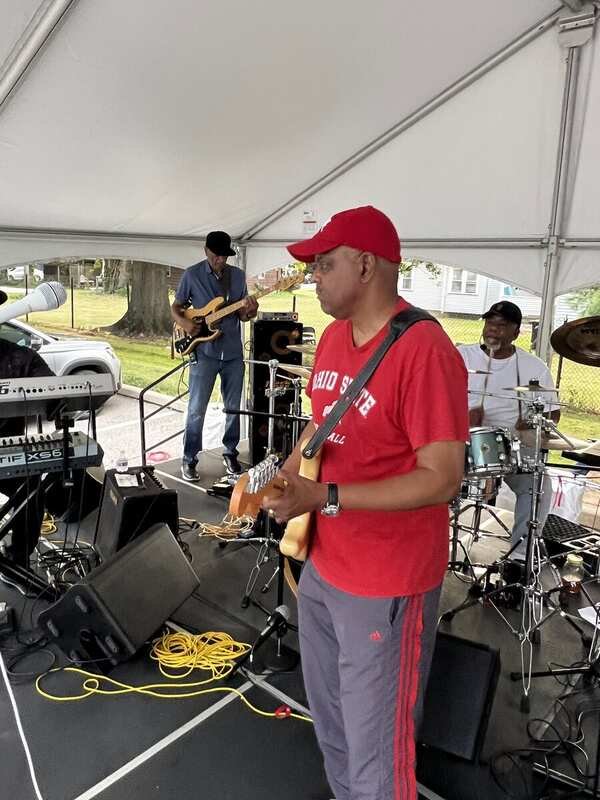 Starban guitarists on stage during soundcheck