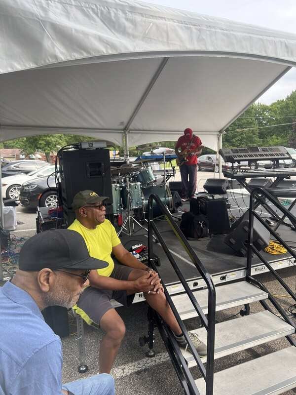 Starban stage setup with full band gear